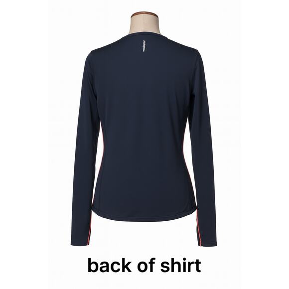 Le coq sportif Women's V-Neck Shirt Size XL Navy Red Smart Stripe - Picture 3 of 9